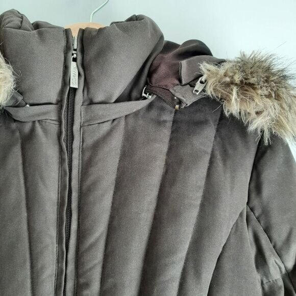 RW&CO. Down Insulated Puffer Winter Jacket Quilted Short Coat w/ Hood Brown Sz S - Picture 7 of 16